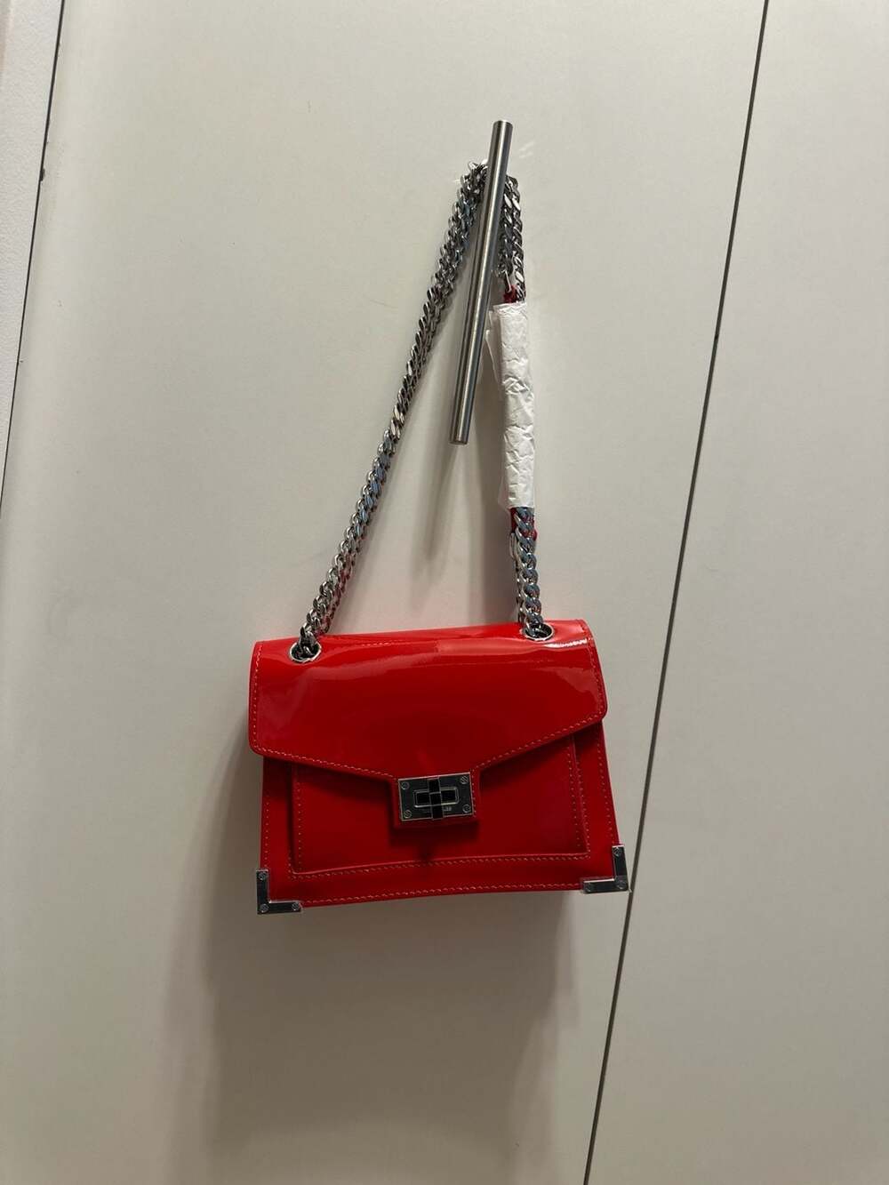 The Kooples Small Emily Patent Leather Shoulder Bag in Red